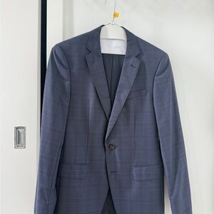 Hugo Boss Navy Checkered Blazer